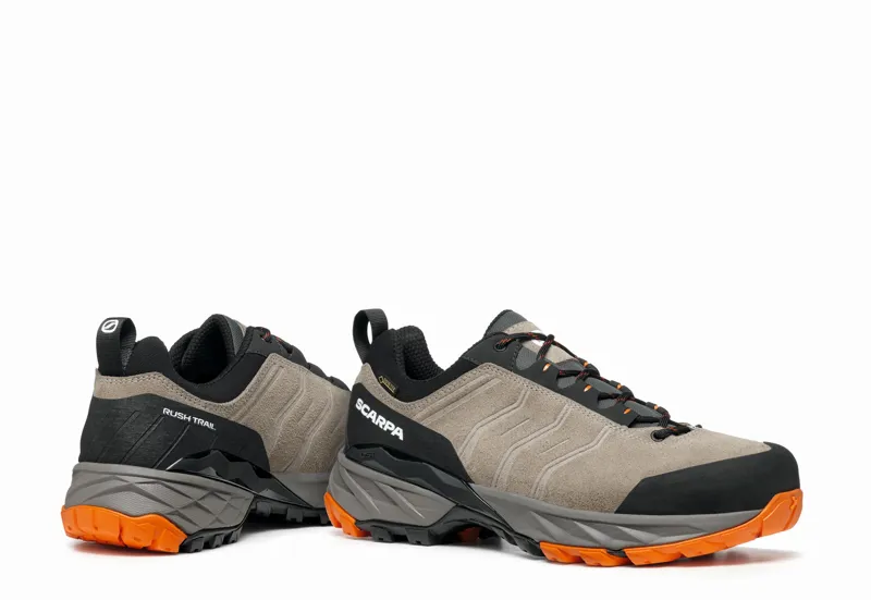 Scarpa Mens Rush Trail GTX Shoes - Taupe-Mango-4